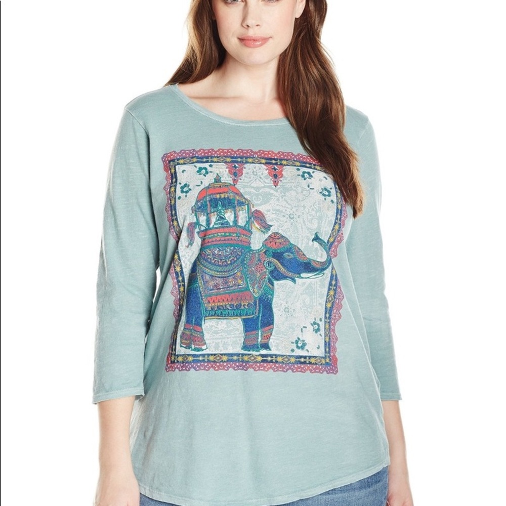 Lucky Brand Elephant Ride Top Size M Oversized